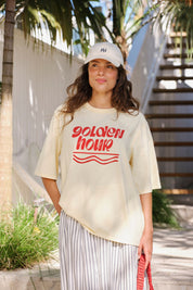 Luna Oversized Tee Butter Golden Hour
