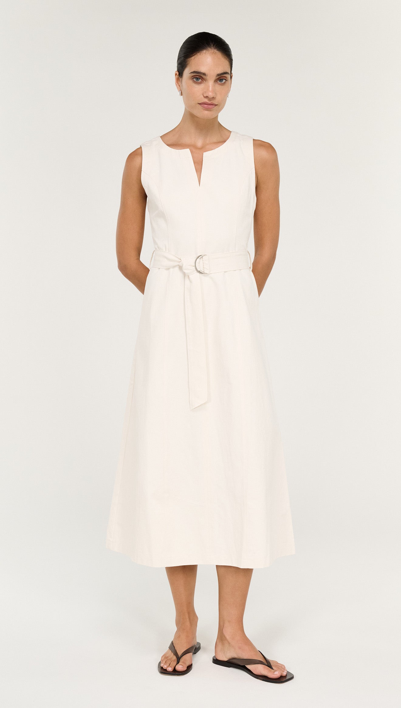 Roselle Belted Midi Dress