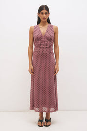 Sonata Spot Dress Rosewood And Black