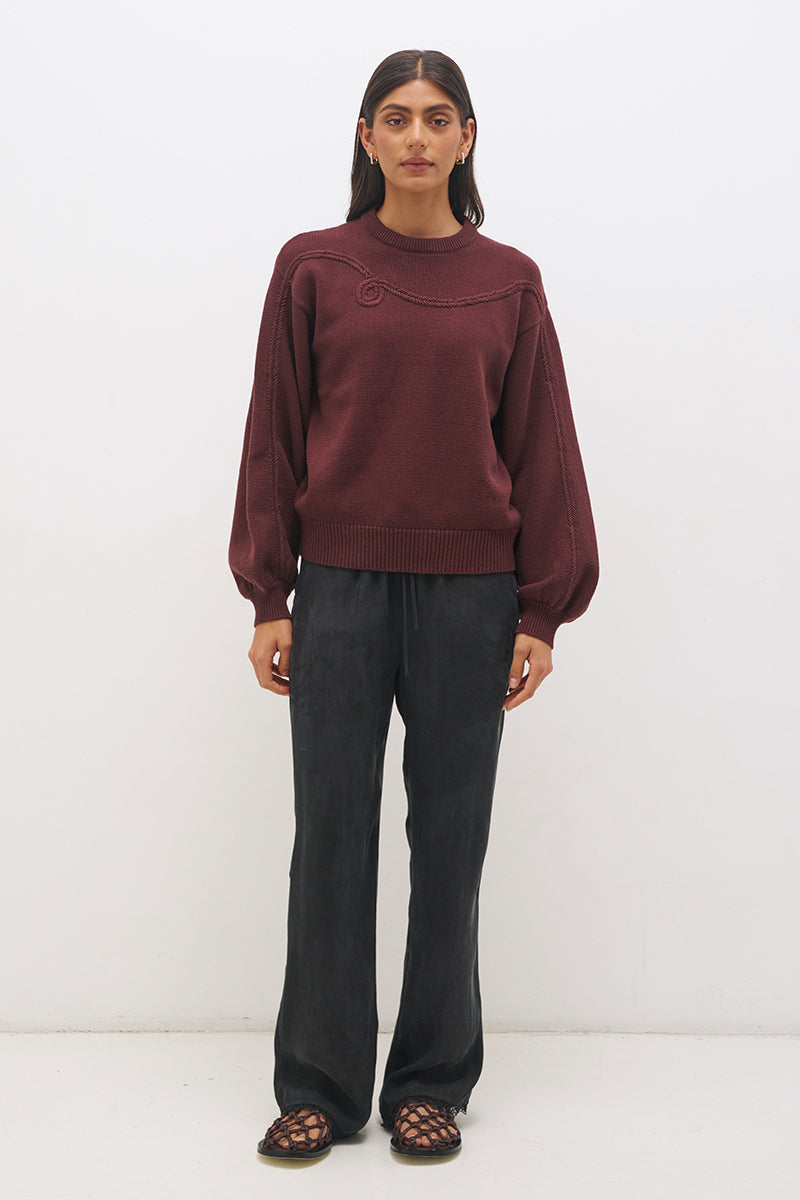 Rowie Knit Jumper Deep Plum