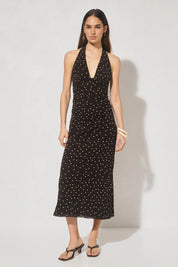 Halston Dress Chocolate Polka Dot