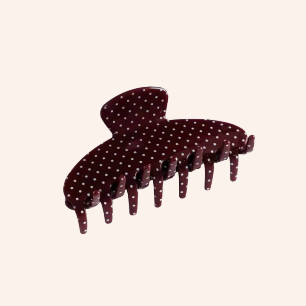 Polka Hair Clip Cherry