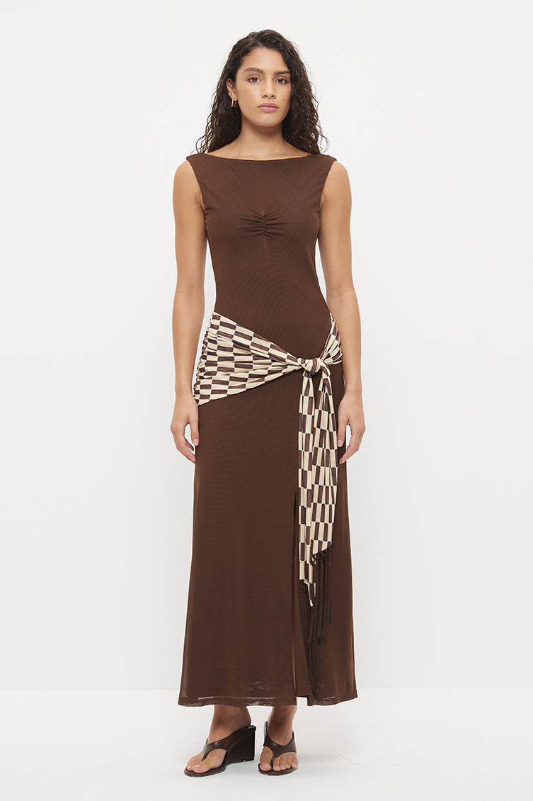 Imprint Dress - Nutmeg/Tiktak Print