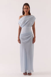 Ada Off Shoulder Dress - Whisper Blue