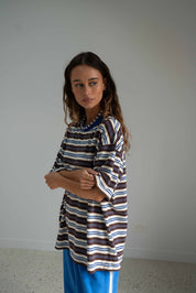 Scotti Tee Blue Brown