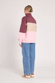 Varsity Logo Sweater - Pink Plum - Pink Plum Stripe