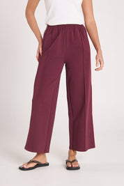 Noah Cropped Pant - Plum Pink Stripe