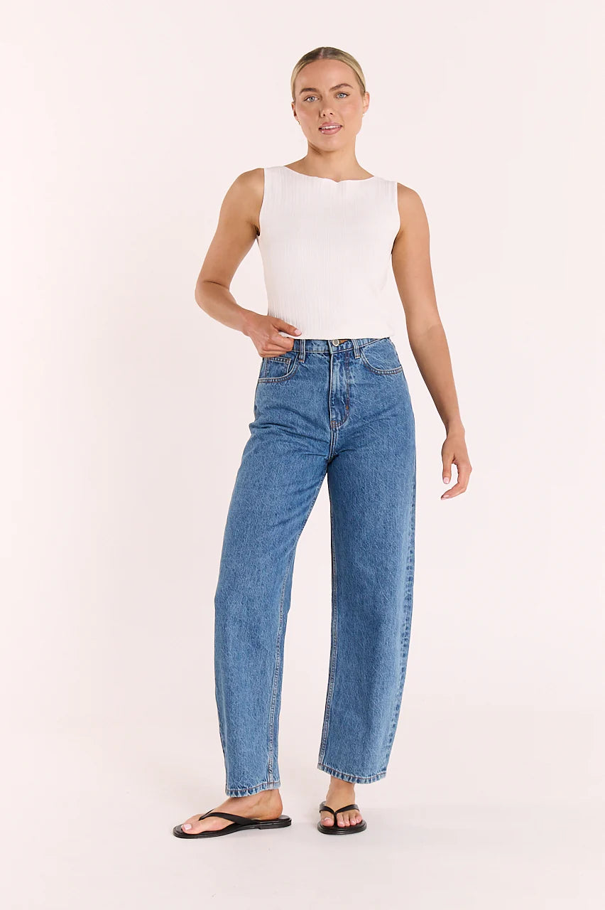 Lilly Boat Neck Tank - White