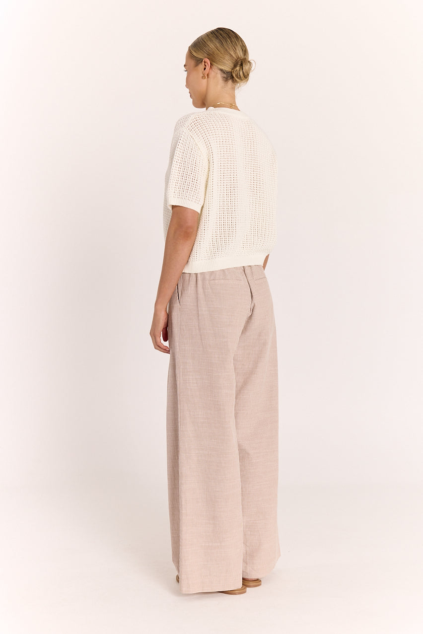 Tilly Pant Mocha Pinstripe