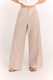Tilly Pant Mocha Pinstripe