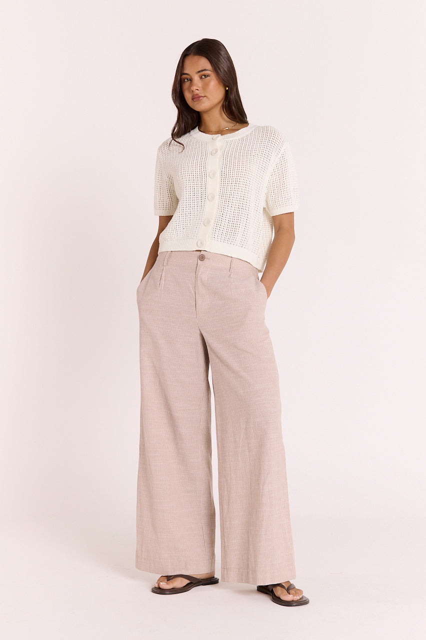 Tilly Pant Mocha Pinstripe