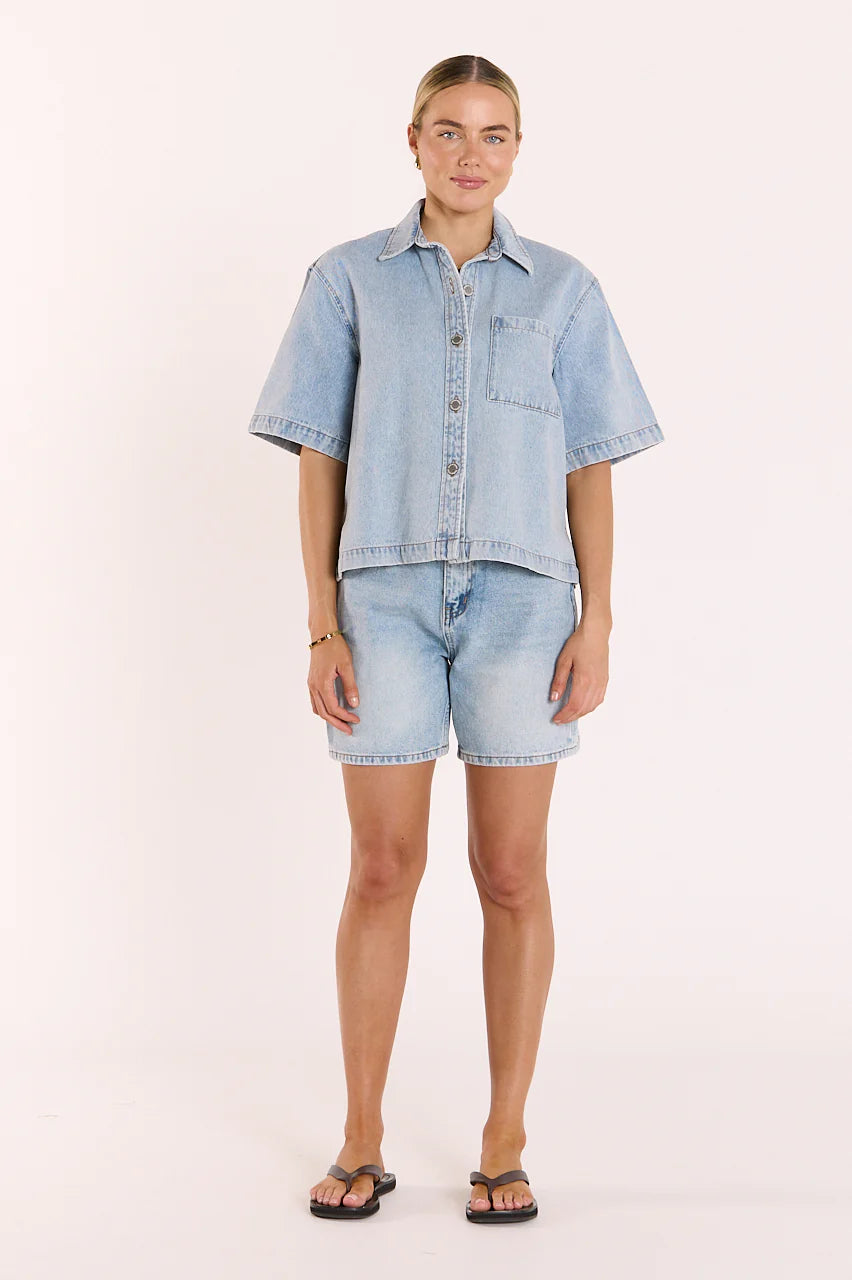 Grace Denim Shirt - Capri Blue