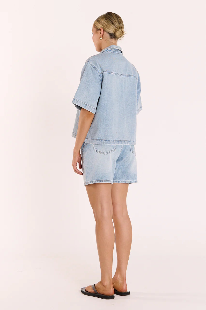 Grace Denim Shirt - Capri Blue
