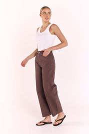 Lola Barrel Jean - Chocolate