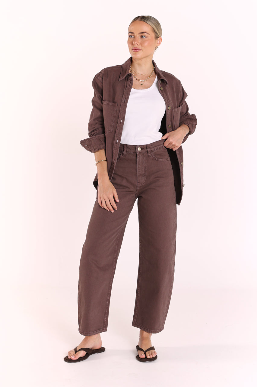 Lola Barrel Jean - Chocolate
