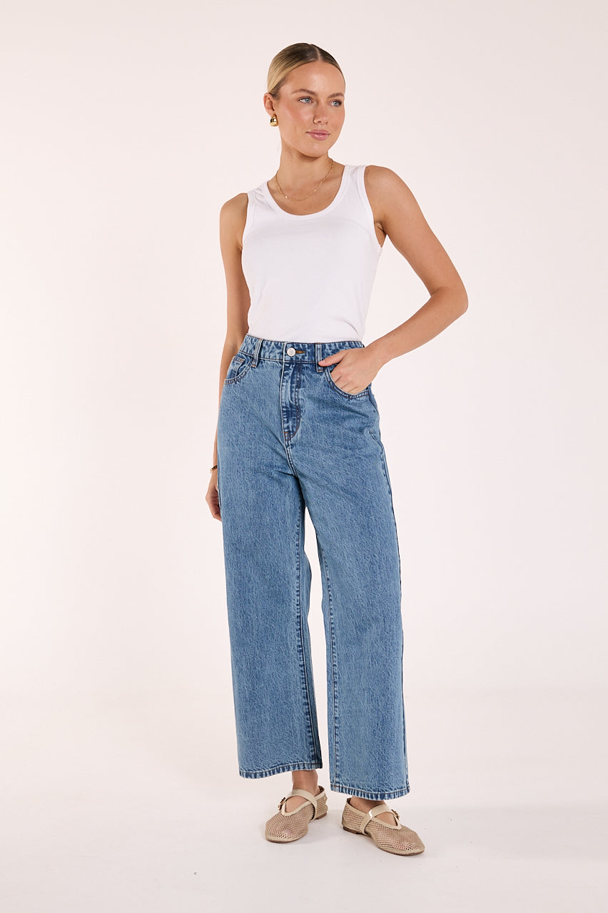 Stevie Cropped Jean - Deep Blue