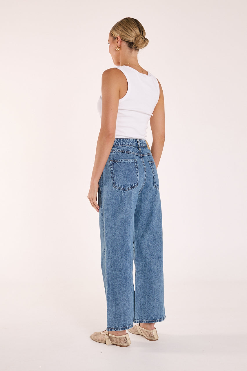 Stevie Cropped Jean - Deep Blue