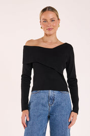 Molly Off Shoulder Top Black