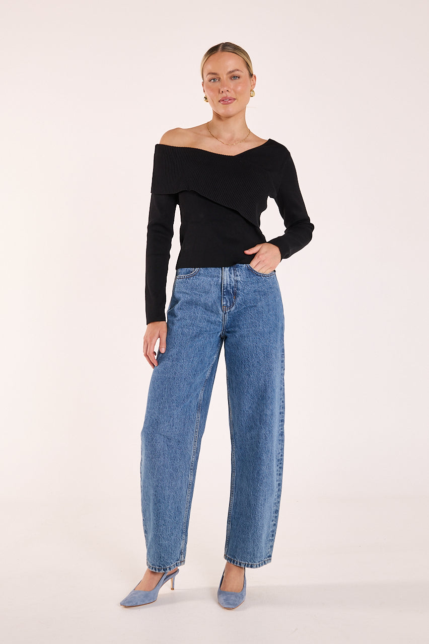 Molly Off Shoulder Top Black