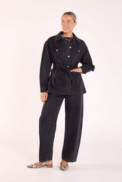 Lola Barrel Jean - Washed Black