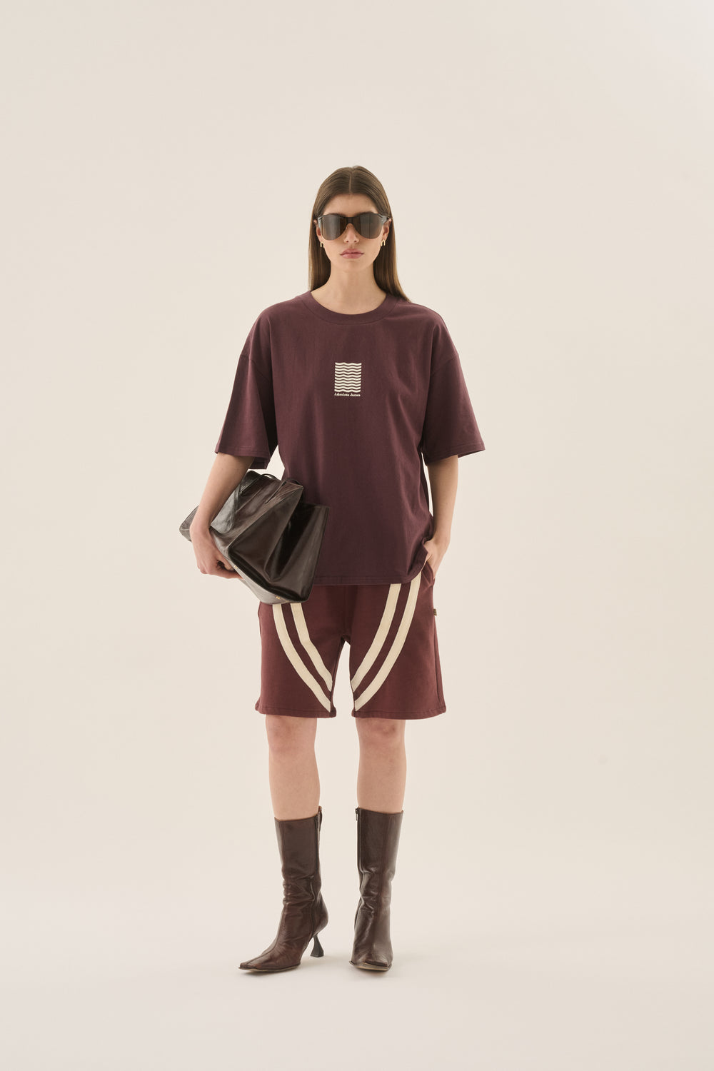 Waves Oversized Tee Chocolate