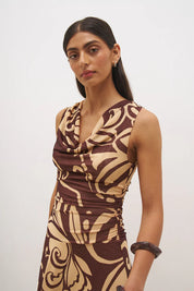 Tamarind Dress Cacao Base Floral