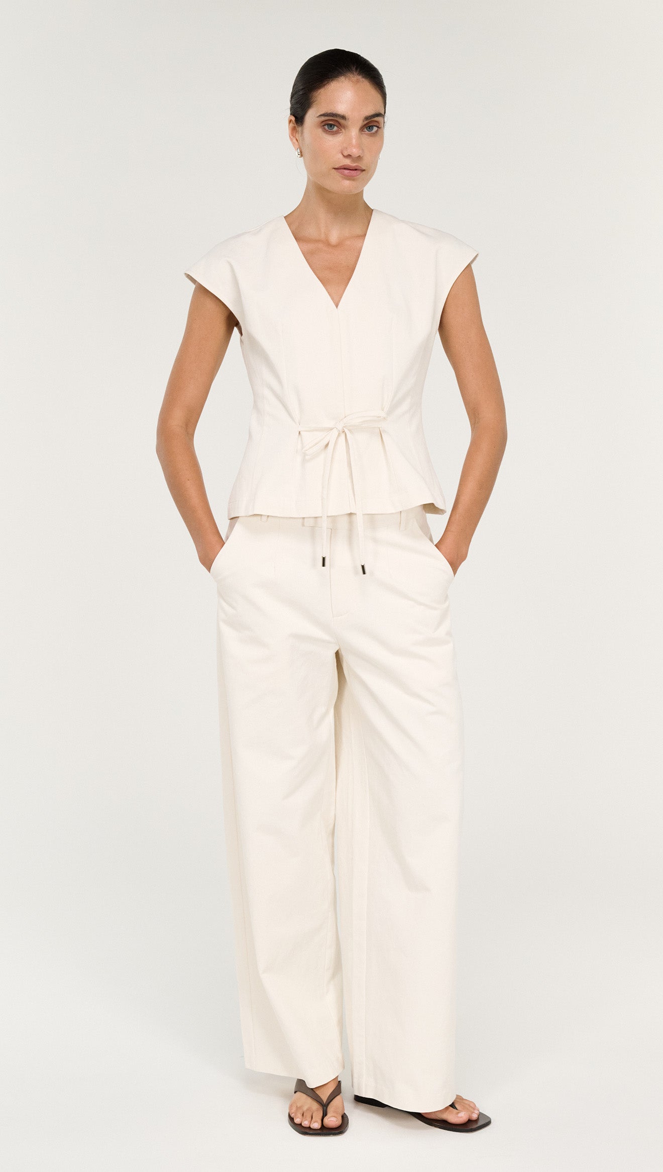 Roselle Tie Front Top