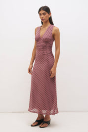Sonata Spot Dress Rosewood And Black