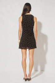 Halston Mini Dress Chocolate Polka Dot