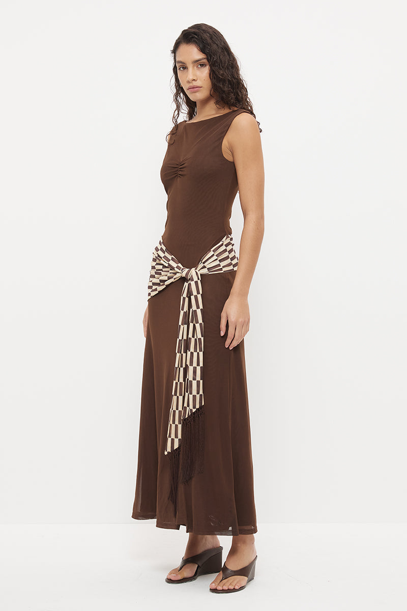 Imprint Dress - Nutmeg/Tiktak Print