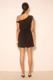 Zahra Embroidered Mini Dress Black