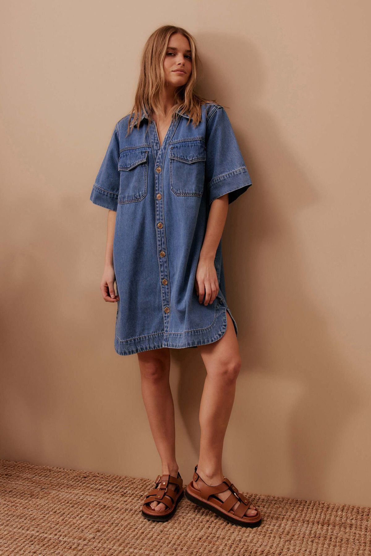 Sammy Relaxed Shirt Dress Fresh Indigo