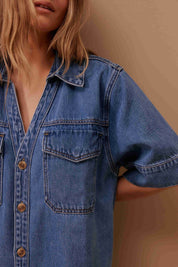 Sammy Relaxed Shirt Dress Fresh Indigo
