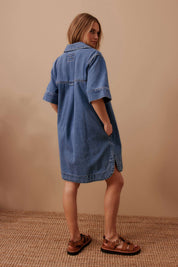 Sammy Relaxed Shirt Dress Fresh Indigo