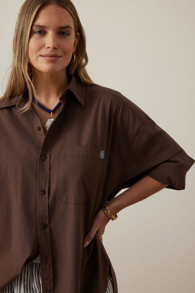Peta Oversized Shirt Brunette Brown