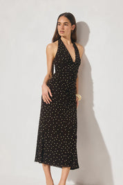 Halston Dress Chocolate Polka Dot