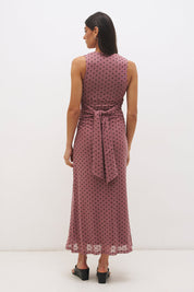 Sonata Spot Dress Rosewood And Black