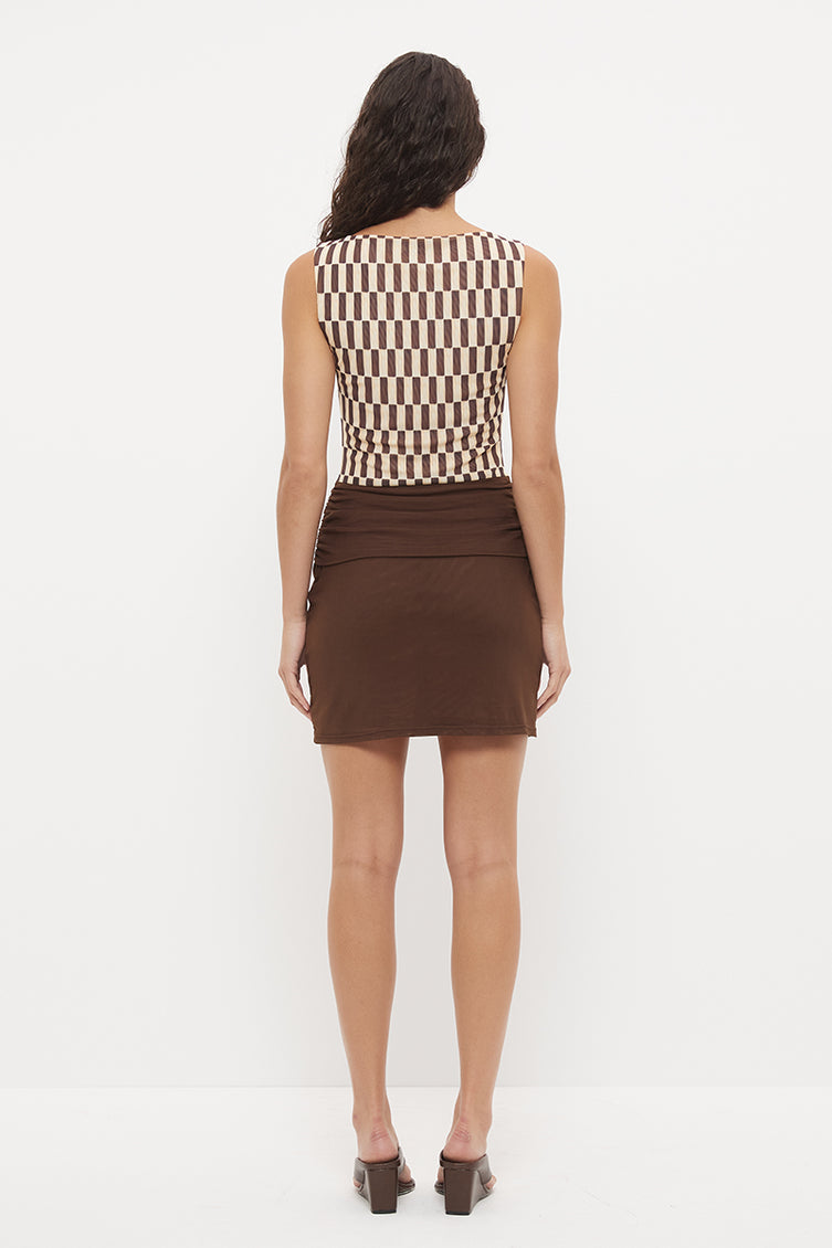 Imprint Mini Dress - Nutmeg/Tiktak Print