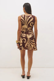 Tamarind Mini Dress Cacao Floral