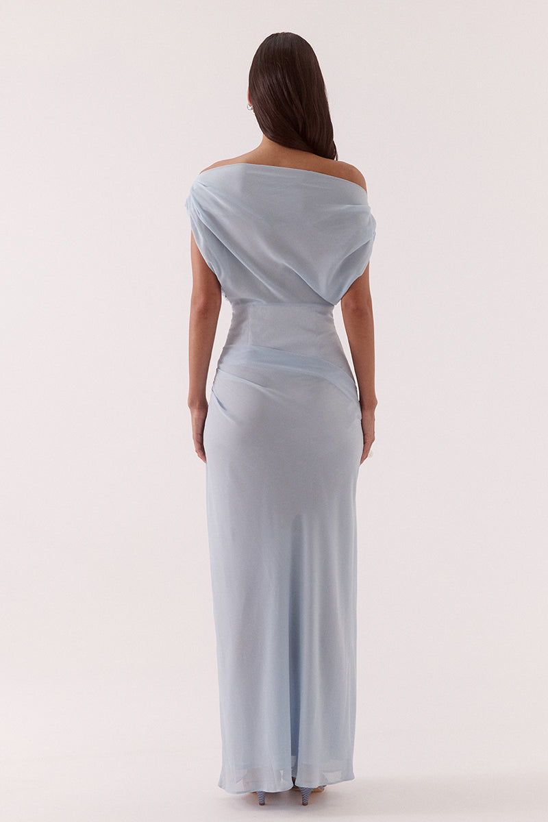 Ada Off Shoulder Dress - Whisper Blue