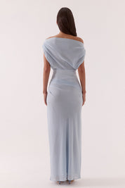 Ada Off Shoulder Dress - Whisper Blue