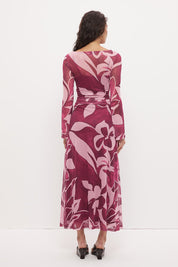Peta Sheer Maxi Dress Painterly Floral