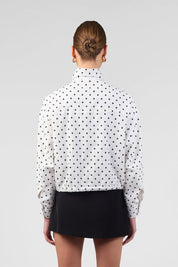 Funnel Neck Bomber Jacket White