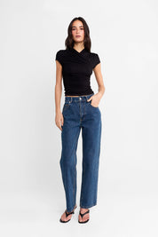 Adalia Cap Sleeve Top | Black