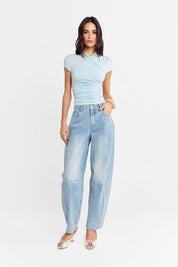 Adalia Cap Sleeve Top | Powder Blue