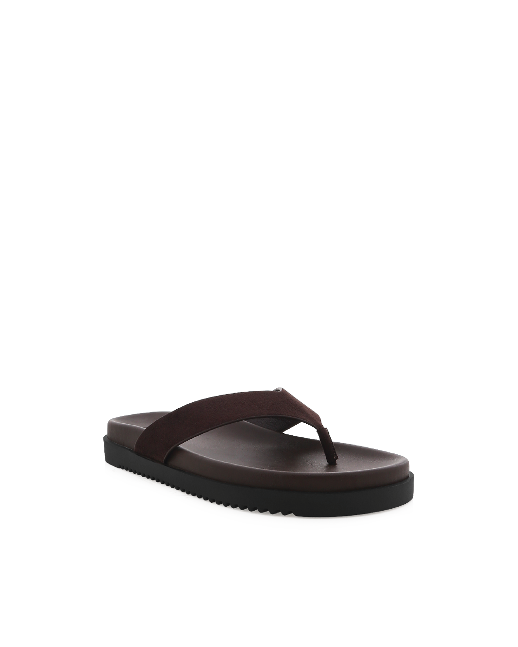 Aila Platform Thong Cacao Suede
