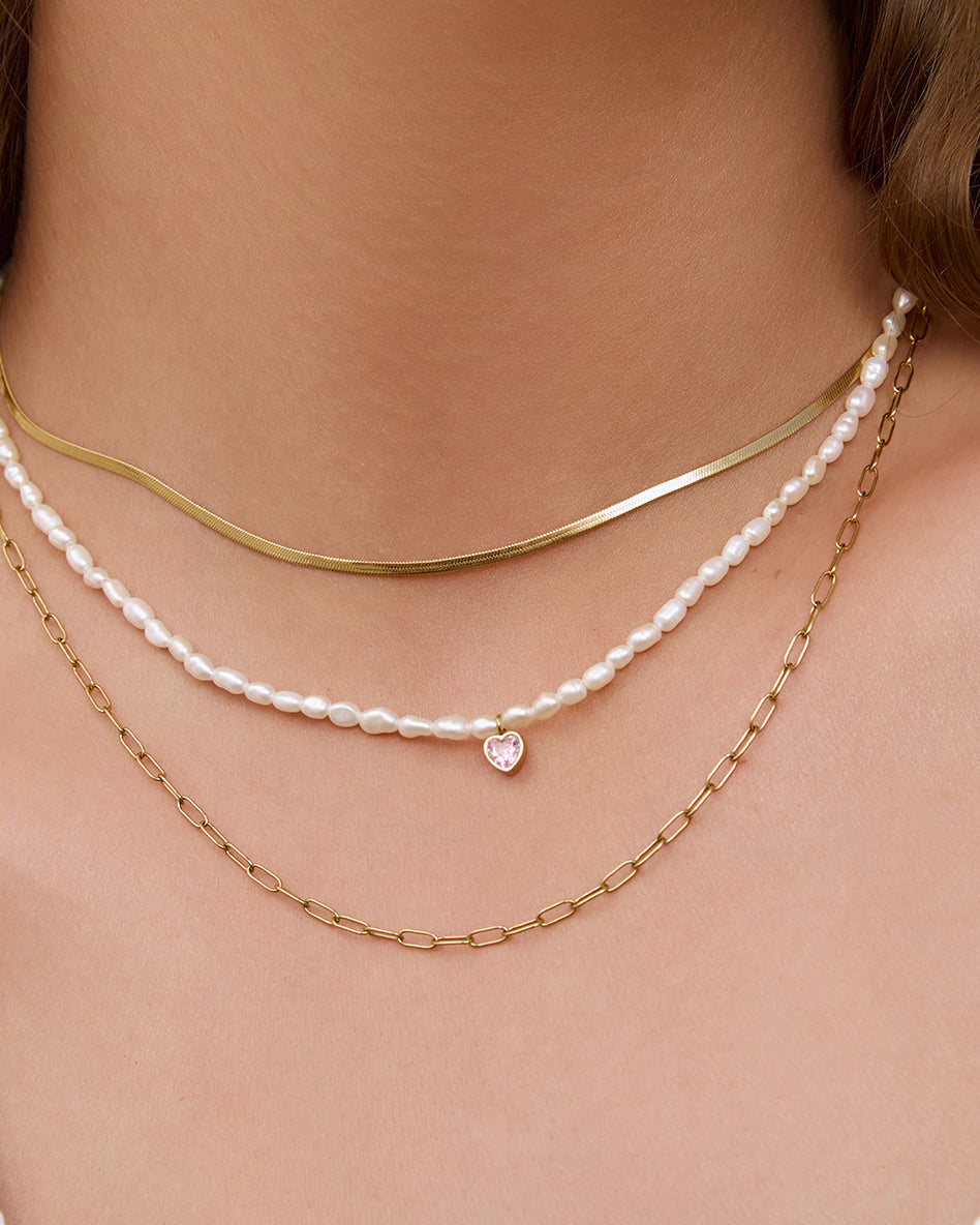 Kiki Pearl Heart Necklace