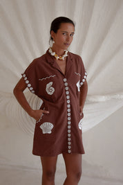 Bagus Sands Embroidered Shirt Dress