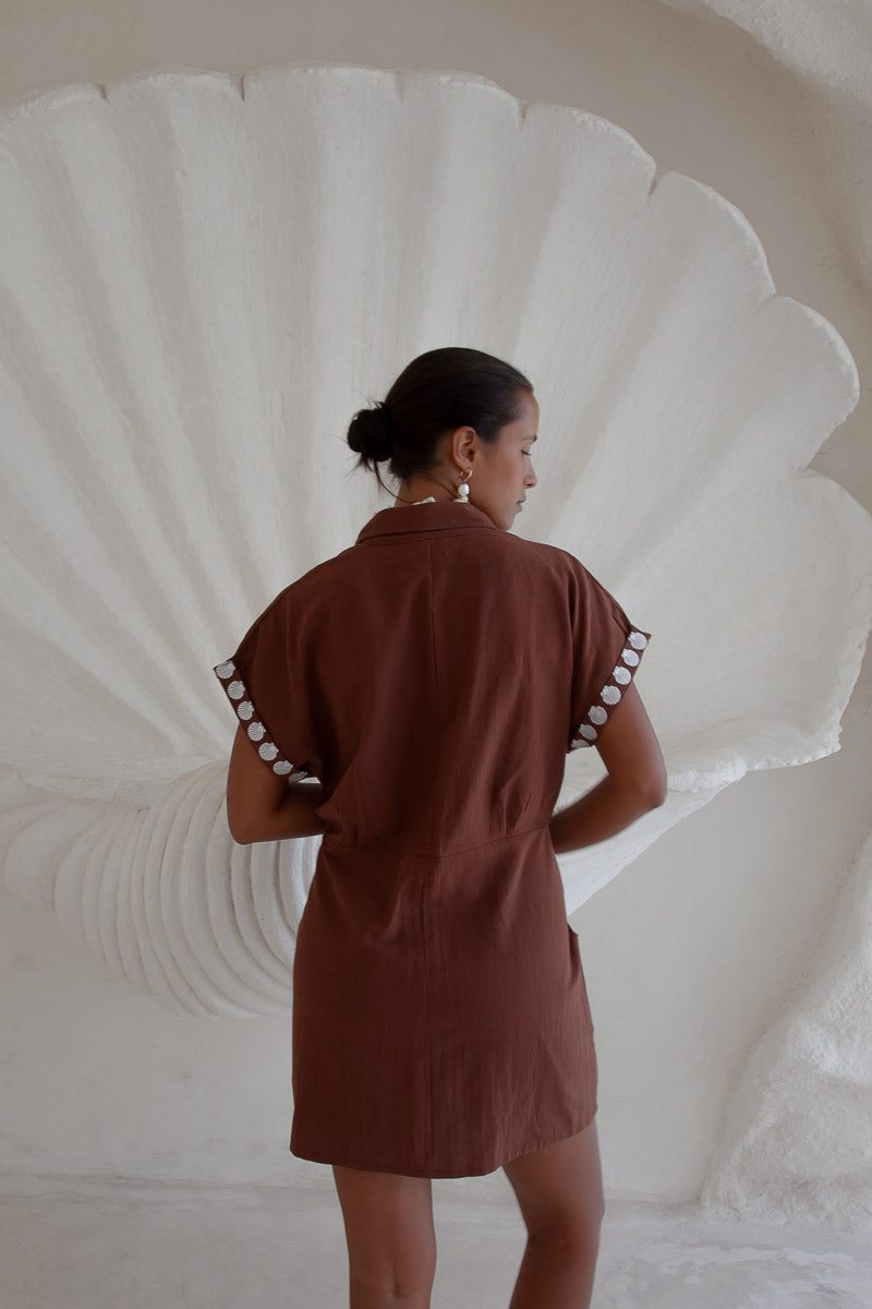 Bagus Sands Embroidered Shirt Dress