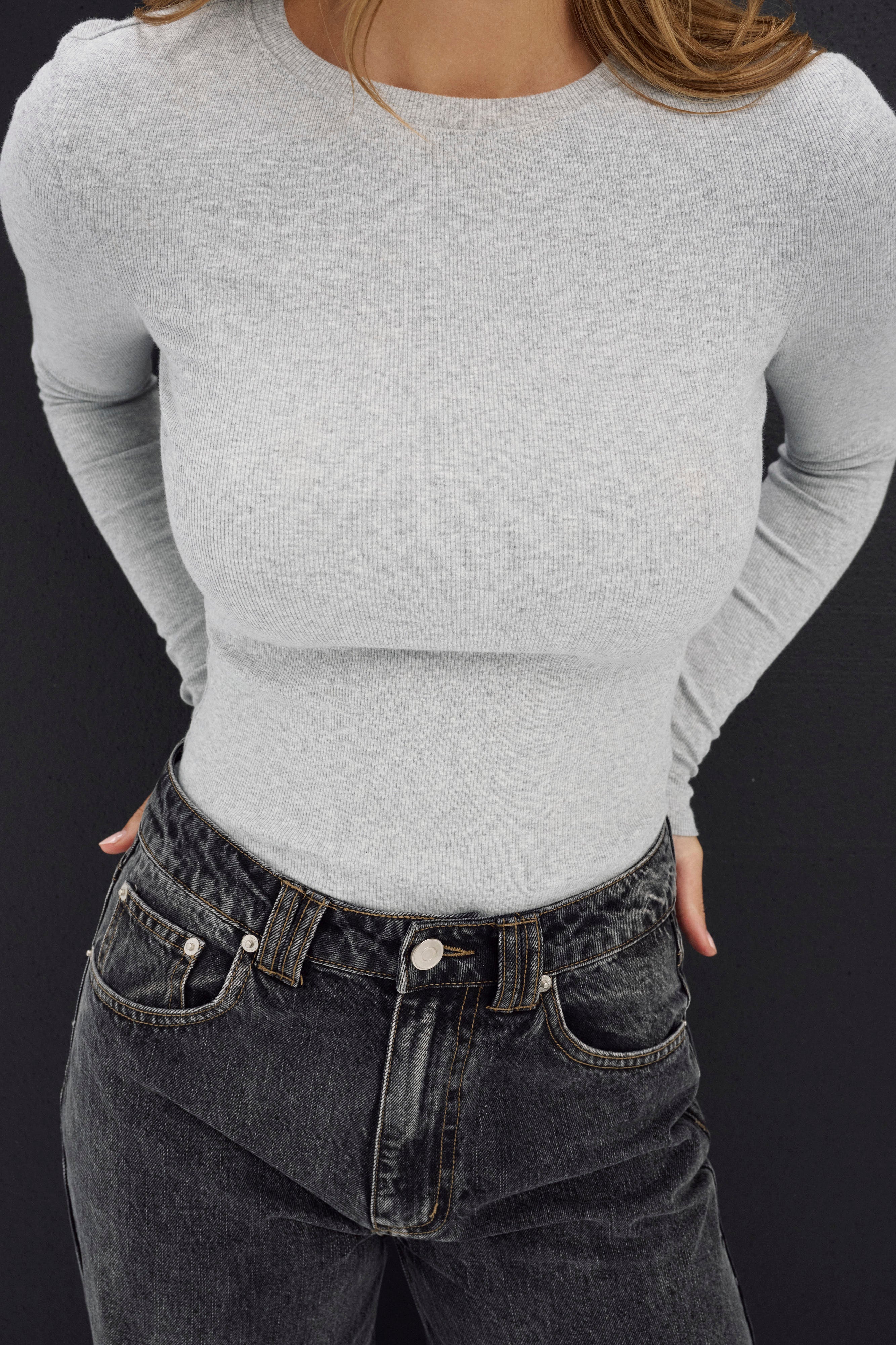 Carina Classic Long Sleeve Pewter Marle
